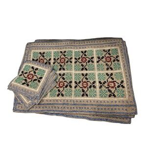 Placemat Napkin Decor Set Of 6‎ Handmade Hand Stitched Embroidered